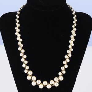 Pearls Wrapped on Silver Tone chain